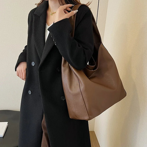Classic Bucket Shoulder Bag - Large Capacity Everyday Tote