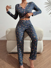 Cozy Bloom Printed Pajama Set