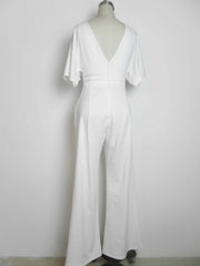 Elegant Wide-Leg V-Neck Jumpsuit