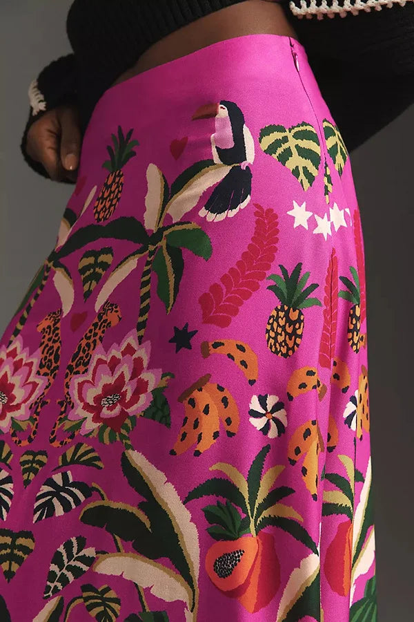 Streetwear Ladies Vintage Floral Skirt