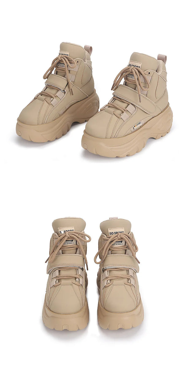 Chunky Platform Sneakers with Hidden Heel Lift