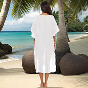 Mujer Beach Dress Bikini Cover Up White Beachwear Long Dresses Summer Sundress Cover Ups saida de praia feminina 2025 vestidos