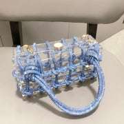 handmade Rhinestones Evening bag silver Crystal handmade Bags