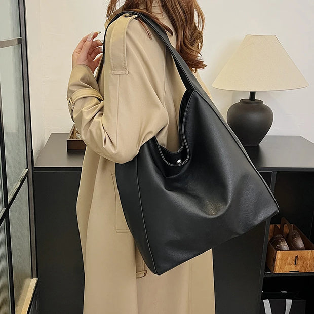 Classic Bucket Shoulder Bag - Large Capacity Everyday Tote