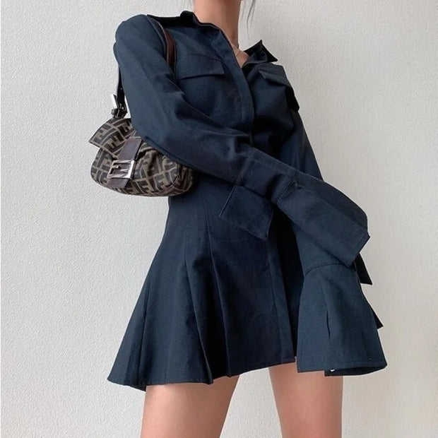 Cotton Shirt Dress Blouse