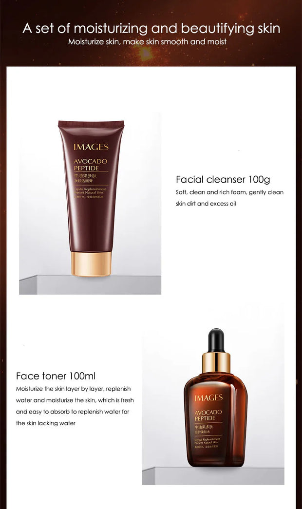 Avocado Peptide 5-Piece Skincare Set - Hydrate, Nourish & Glow
