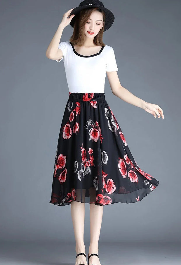 Chiffon Midi Skirts - Elegant Flowing Style