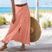 Casual Chic Button-Down Midi Skirt