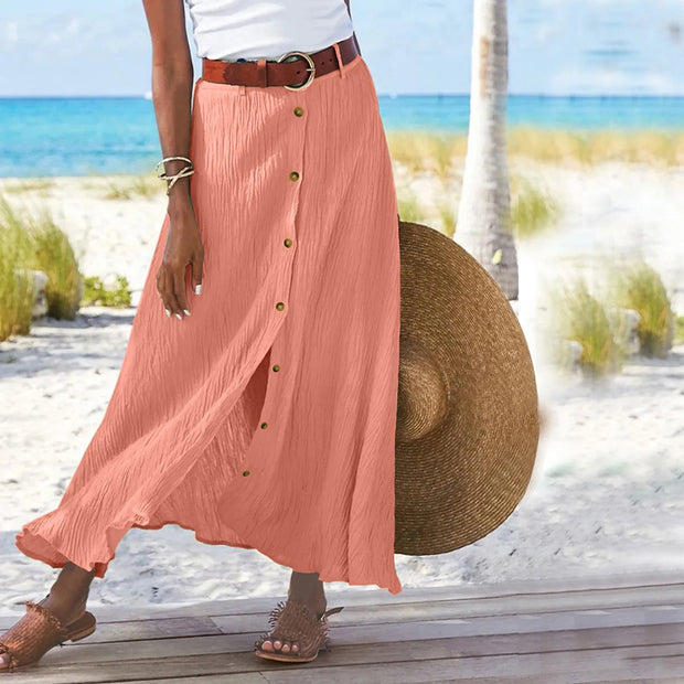 Casual Chic Button-Down Midi Skirt