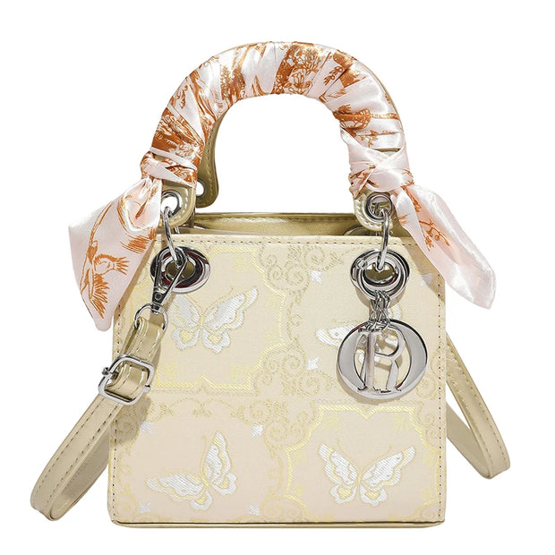 Butterfly Charm Scarf Handle Purse