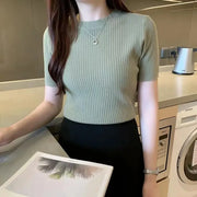 Blusas Mujer Blouses Top FemmeTops Women Blusas Mujer De Moda Verano Short Sleeve Knit Blouse Women Knitted Pullovers 2025