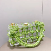 handmade Rhinestones Evening bag silver Crystal handmade Bags