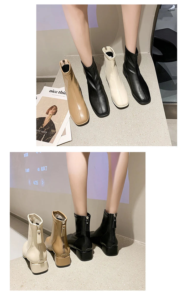Modern Block Heel Boots - Autumn/Winter