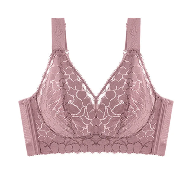 Underwear for women in summer, big chest, small gathering, anti sagging, no steel ring, fat, mm ultra-thin plus size text bra
