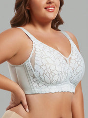Underwear for women in summer, big chest, small gathering, anti sagging, no steel ring, fat, mm ultra-thin plus size text bra