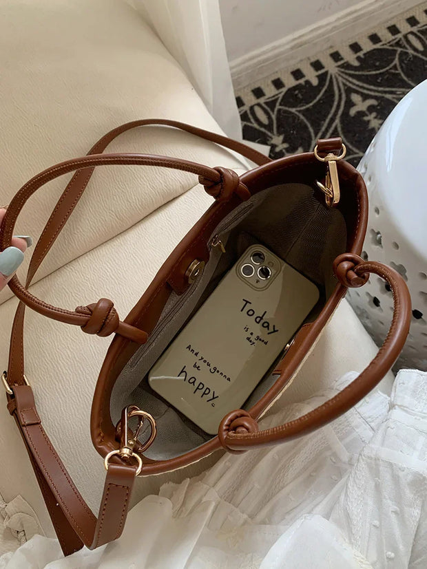 Woven Straw Crossbody Tote