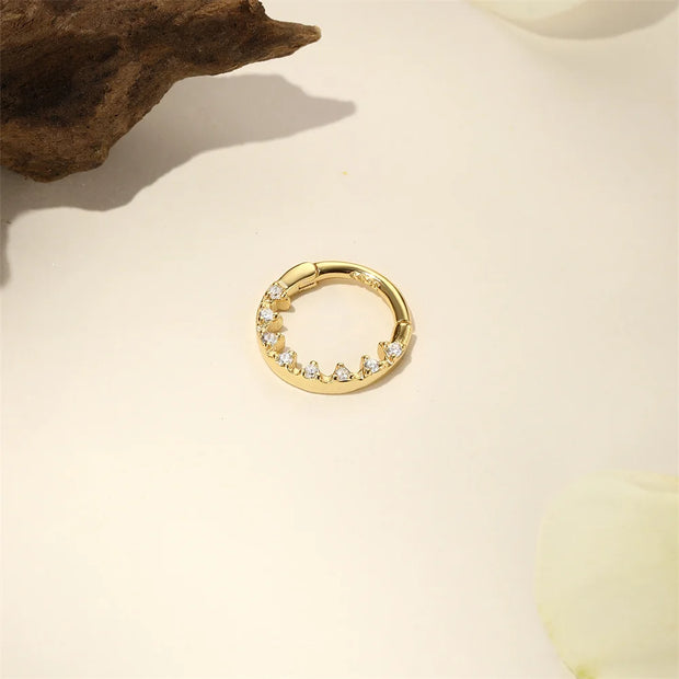 Sterling Silver Zircon Nose Ring - Elegant 925 Hoop