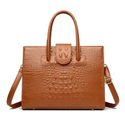 Elegant Croc-Embossed PU Leather Tote