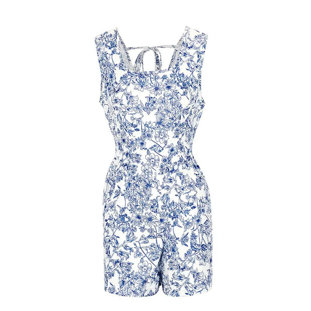 Floral Print Casual Romper