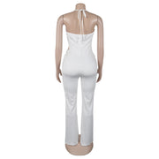 Plunge Neck Belted Jumpsuit