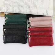Mini Leather Coin Purse - Chic Pocket Wallet with Keyring