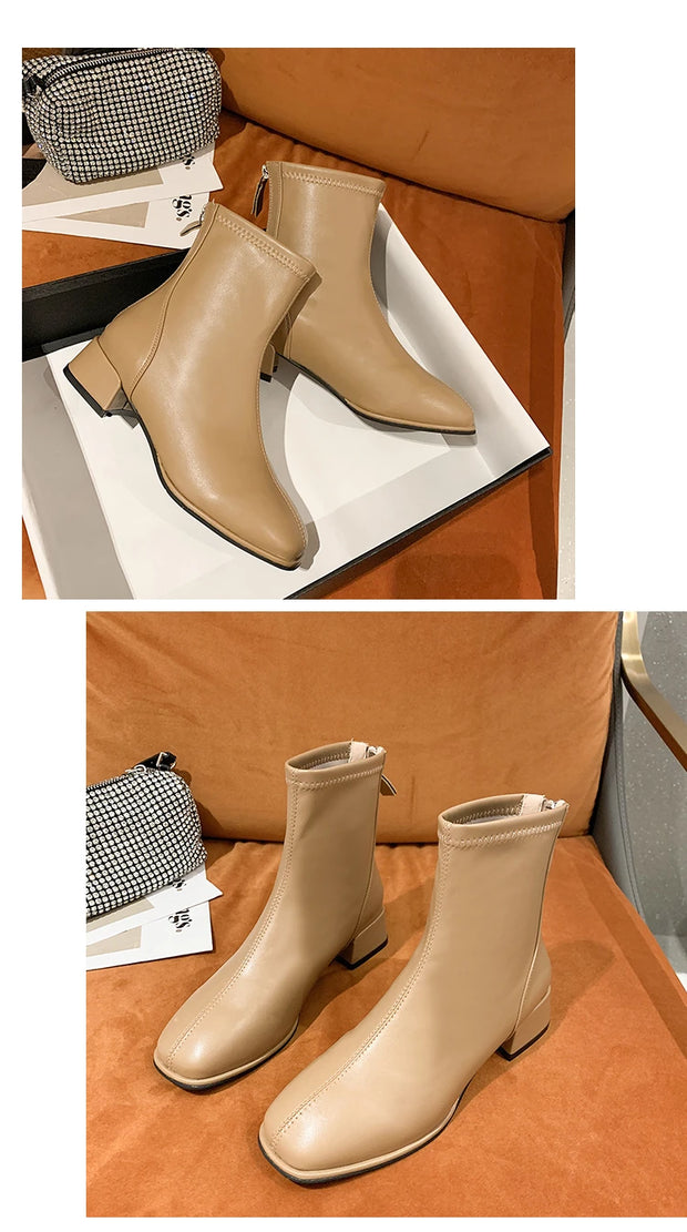 Modern Block Heel Boots - Autumn/Winter