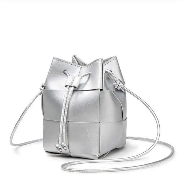 Chic Woven Bucket Crossbody Bag