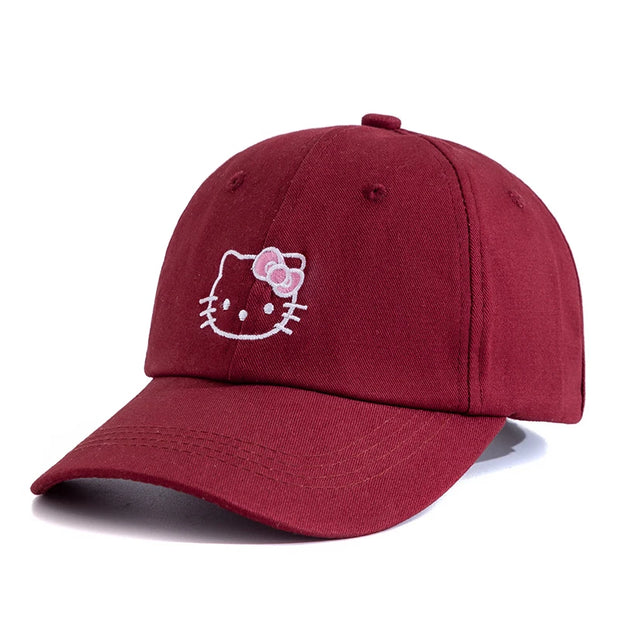 New Women Hello Kitty Cap Cotton Cute Baseball Cap Female Streetwear Dad Hats