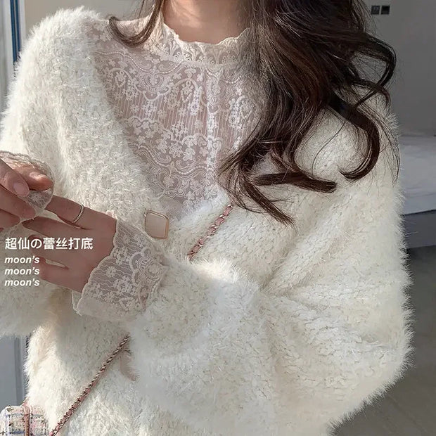 Blouse Women Women's Lace Shirt