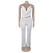 Plunge Neck Belted Jumpsuit
