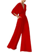 Elegant Wide-Leg V-Neck Jumpsuit
