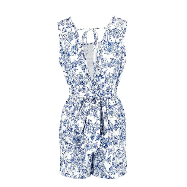 Floral Print Casual Romper