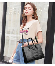 Elegant Croc-Embossed PU Leather Tote