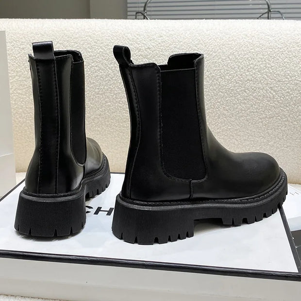 2024 Chelsea boots new thick-soled women's winter shoes for women autumn fashion thick-soled short boots for women