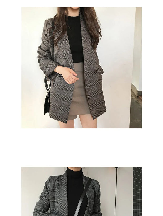 Timeless Checkered Winter Blazer