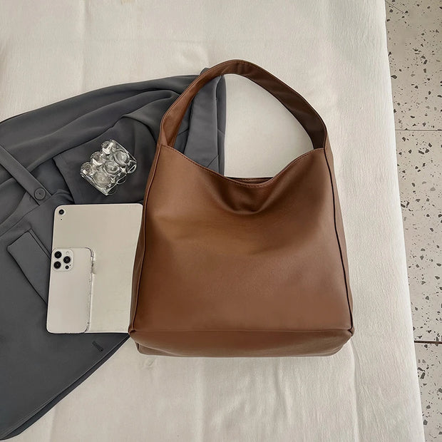 Classic Bucket Shoulder Bag - Large Capacity Everyday Tote