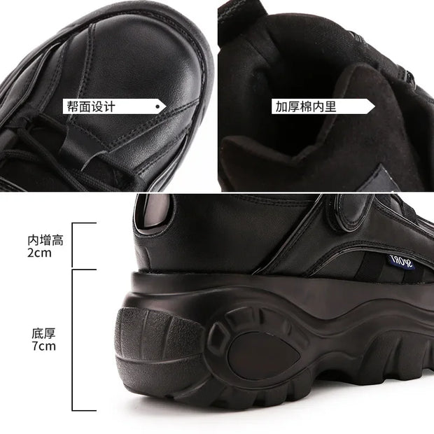 Chunky Platform Sneakers with Hidden Heel Lift