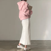 Solid Knitted Skirts For Womenew