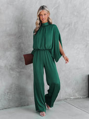 Elegant Cape Sleeve Jumpsuit - Autumn Chic