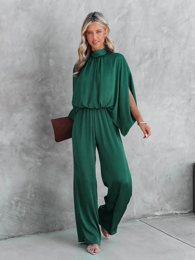 Elegant Cape Sleeve Jumpsuit - Autumn Chic