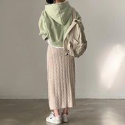 Solid Knitted Skirts For Womenew