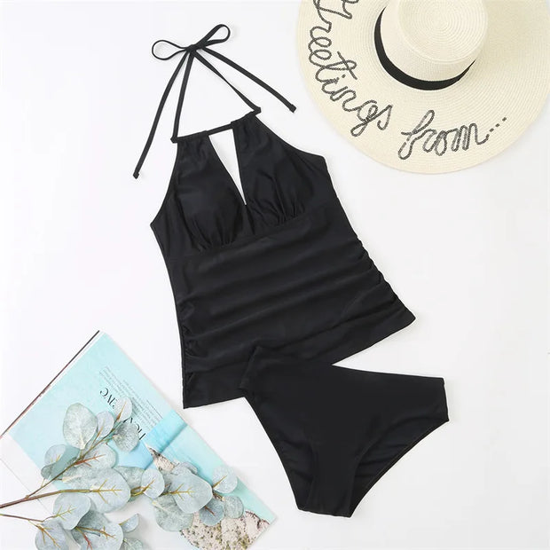 New Mujer V Neck Swimsuit Women Lace Up Swimwear