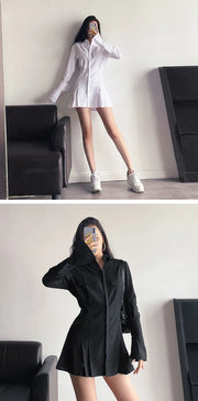 Cotton Shirt Dress Blouse