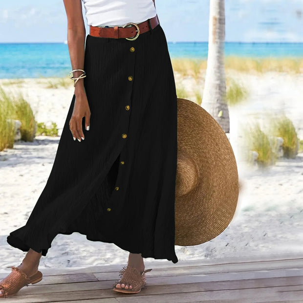 Casual Chic Button-Down Midi Skirt