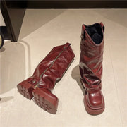 Retro High Western Boots - Bold Streetwear Look