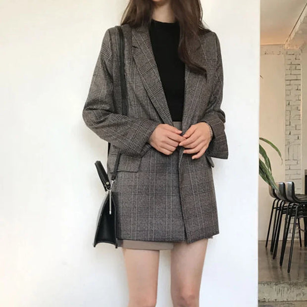 Timeless Checkered Winter Blazer