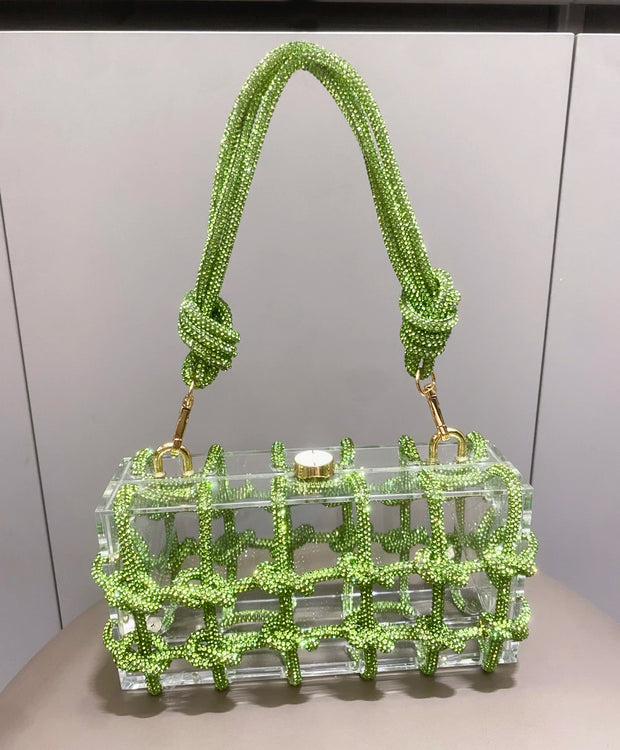 handmade Rhinestones Evening bag silver Crystal handmade Bags