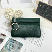Mini Leather Coin Purse - Chic Pocket Wallet with Keyring