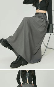 Elegant Casual Pleated Maxi Skirt