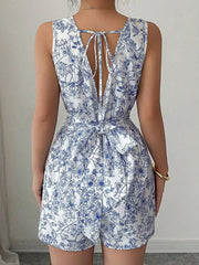 Floral Print Casual Romper